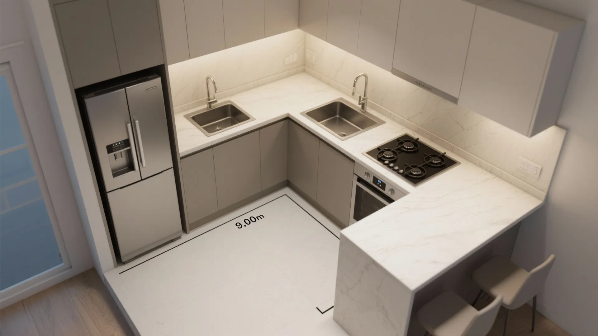 L-Shaped Kitchen Layout