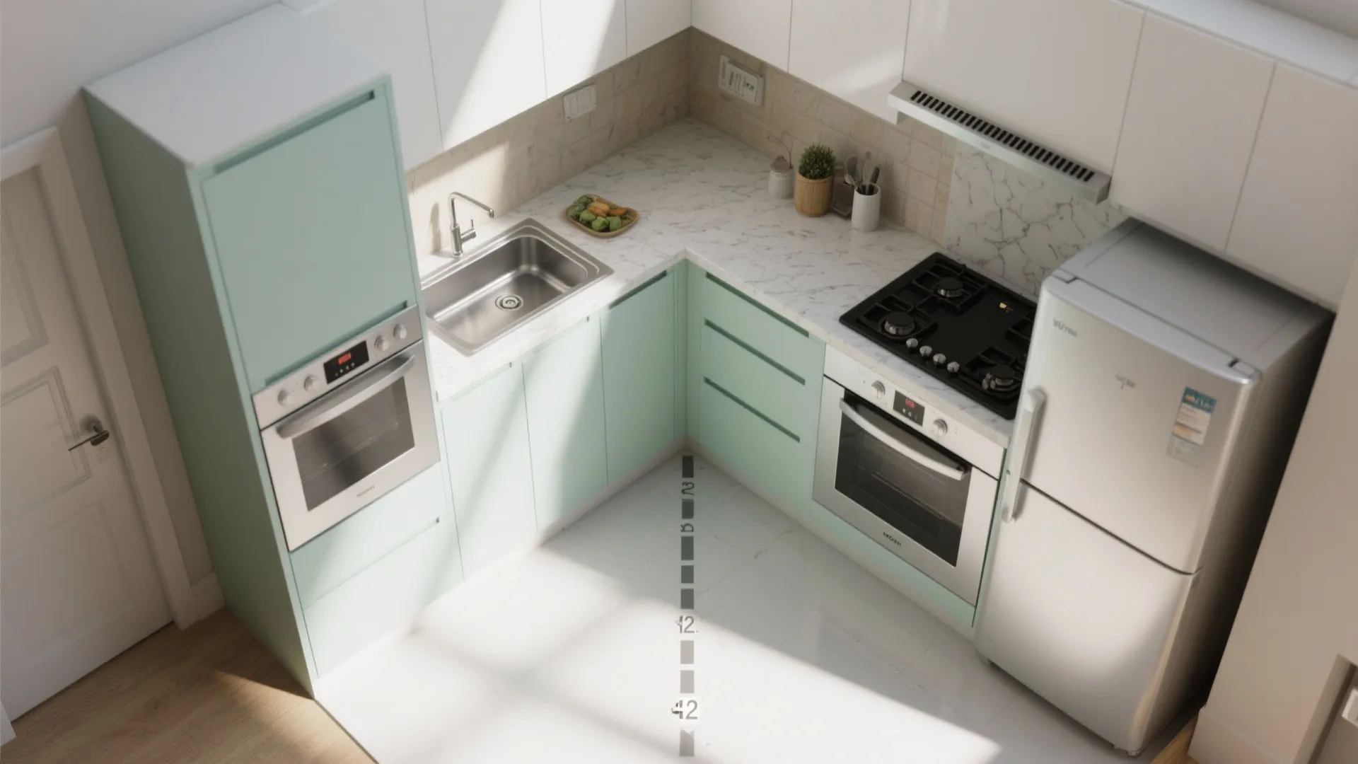 L-Shaped Small Kitchen Layout