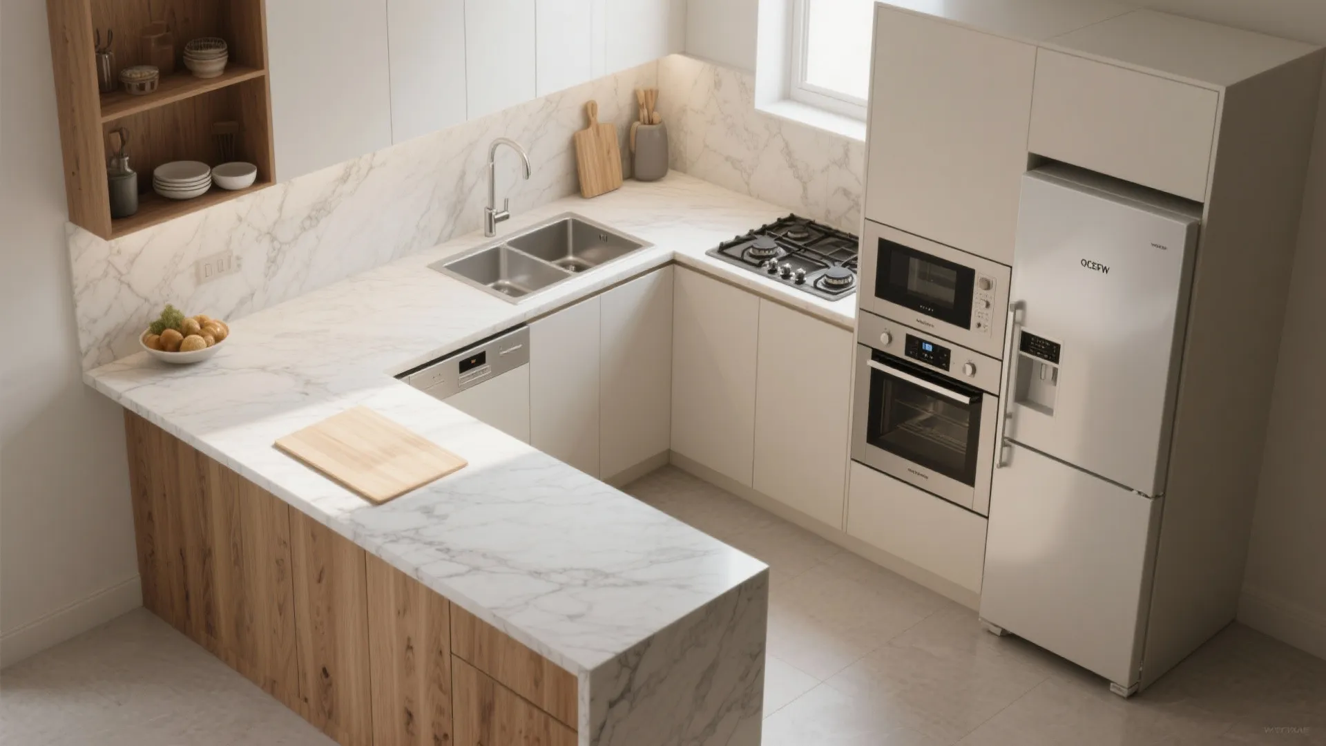 Compact L-shaped layout that feels grand