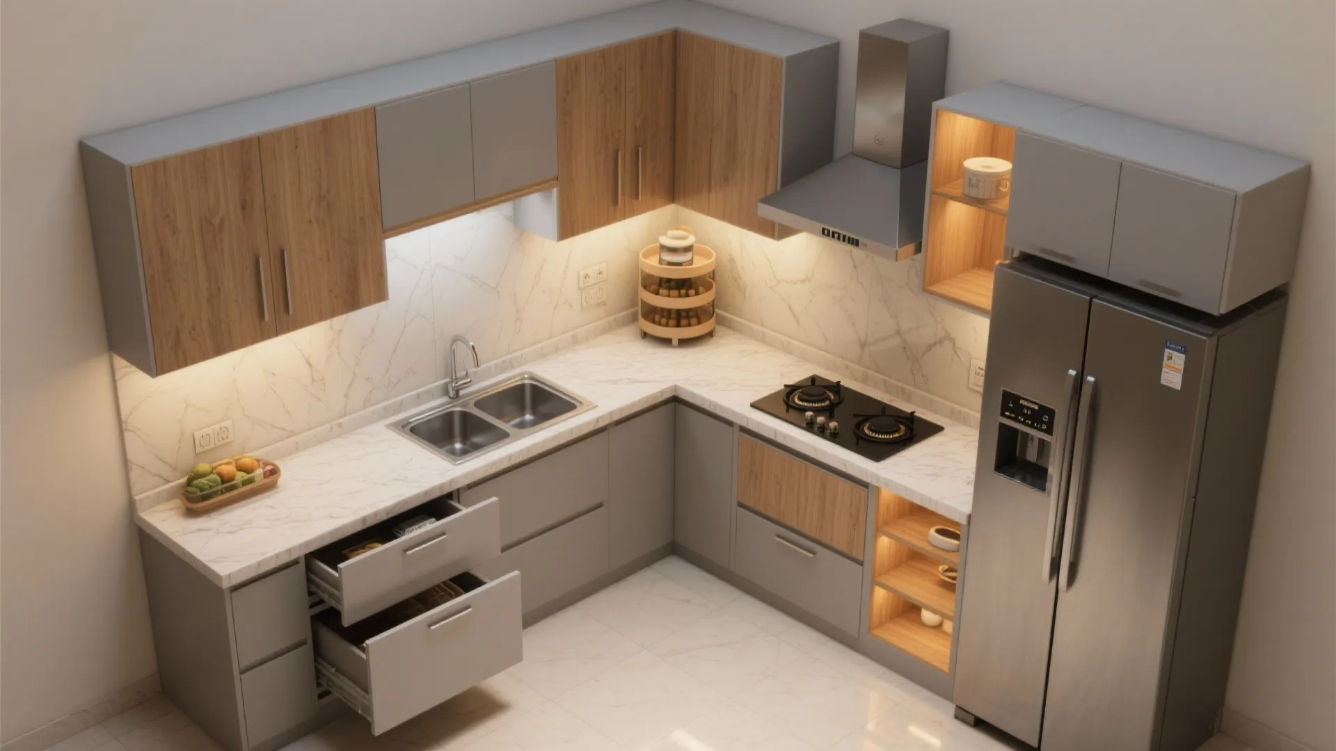 Kitchen That Works Harder: Minimal, Modular, L-Shaped