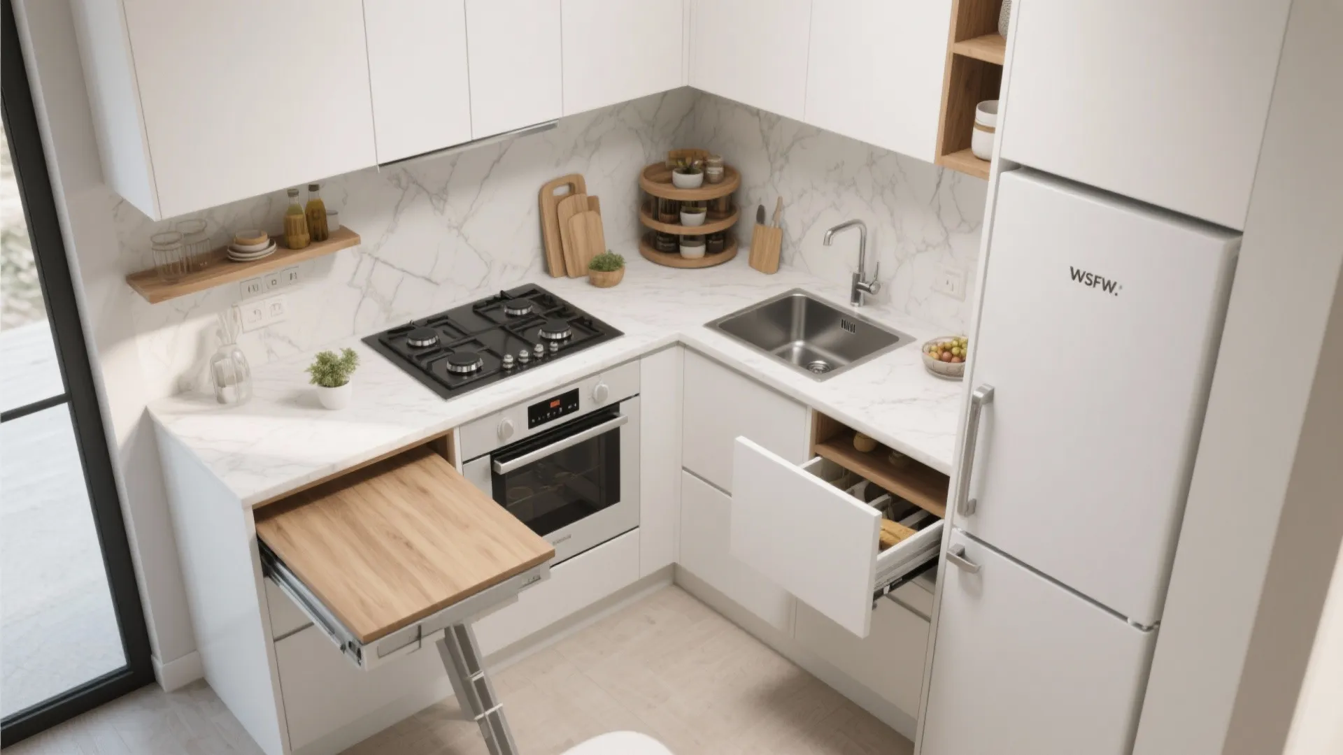 L-Shaped Small Kitchen Layout