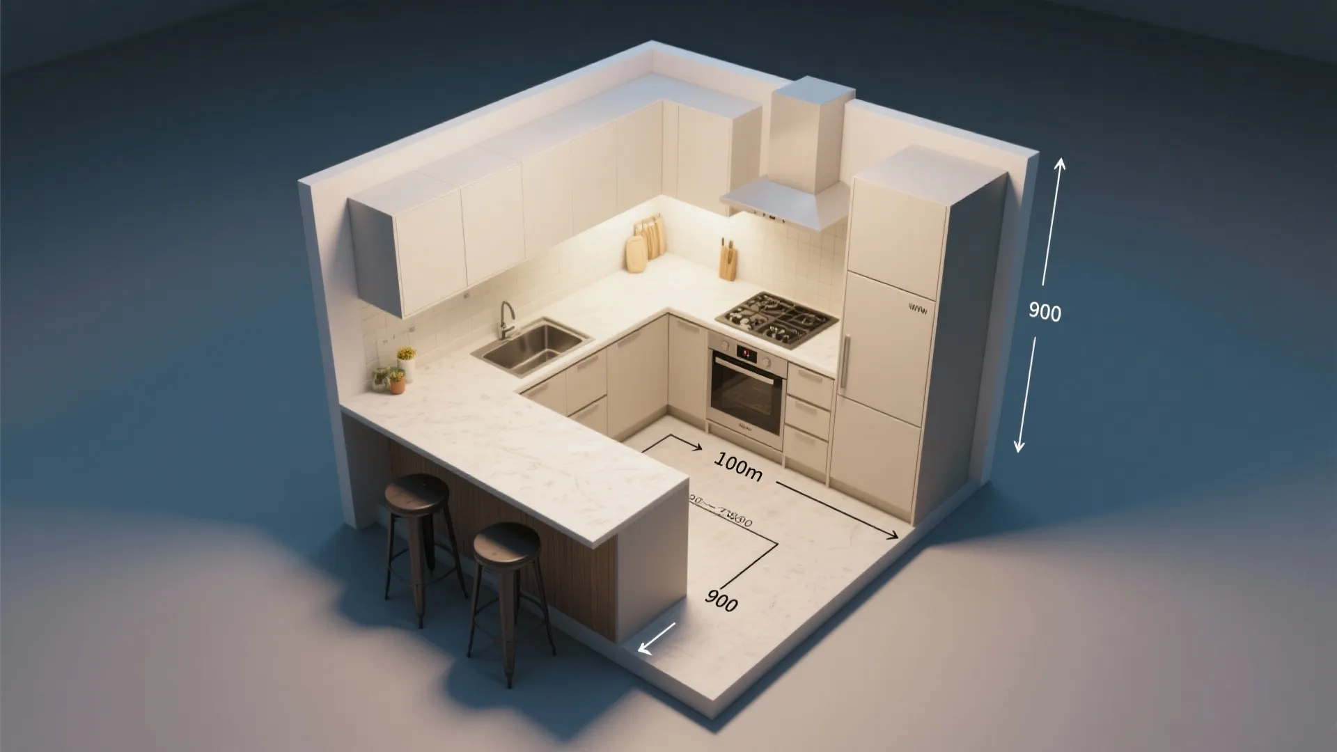 Compact L-Shape with Peninsula Dining