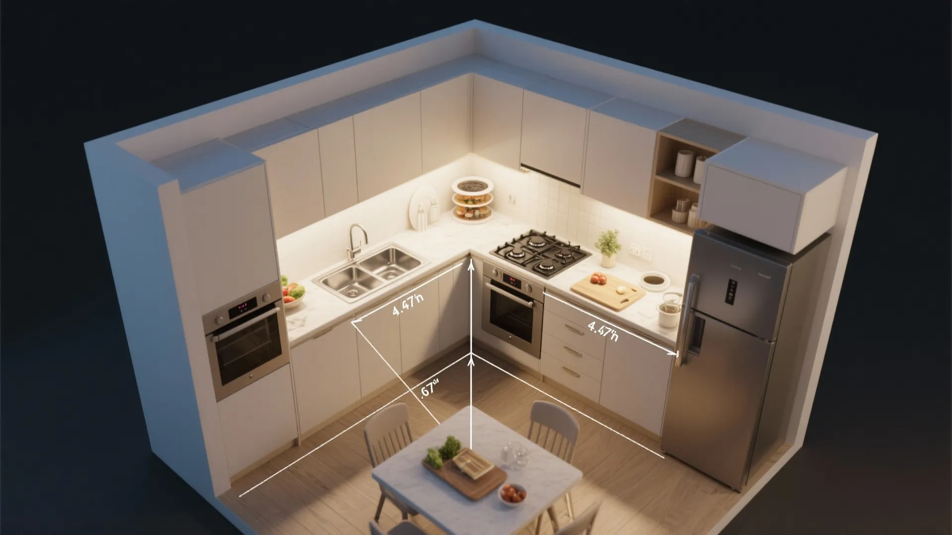 Smart L-Shaped Layouts in Tight 2 BHK Kitchens