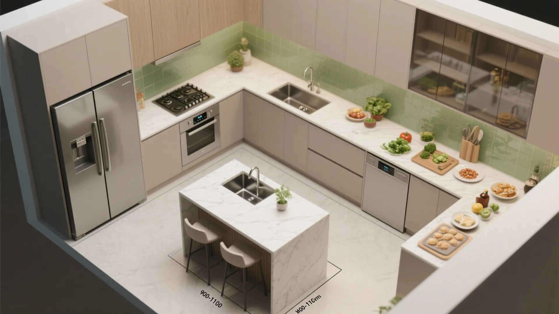 L-Shaped Layout with a Smart Island