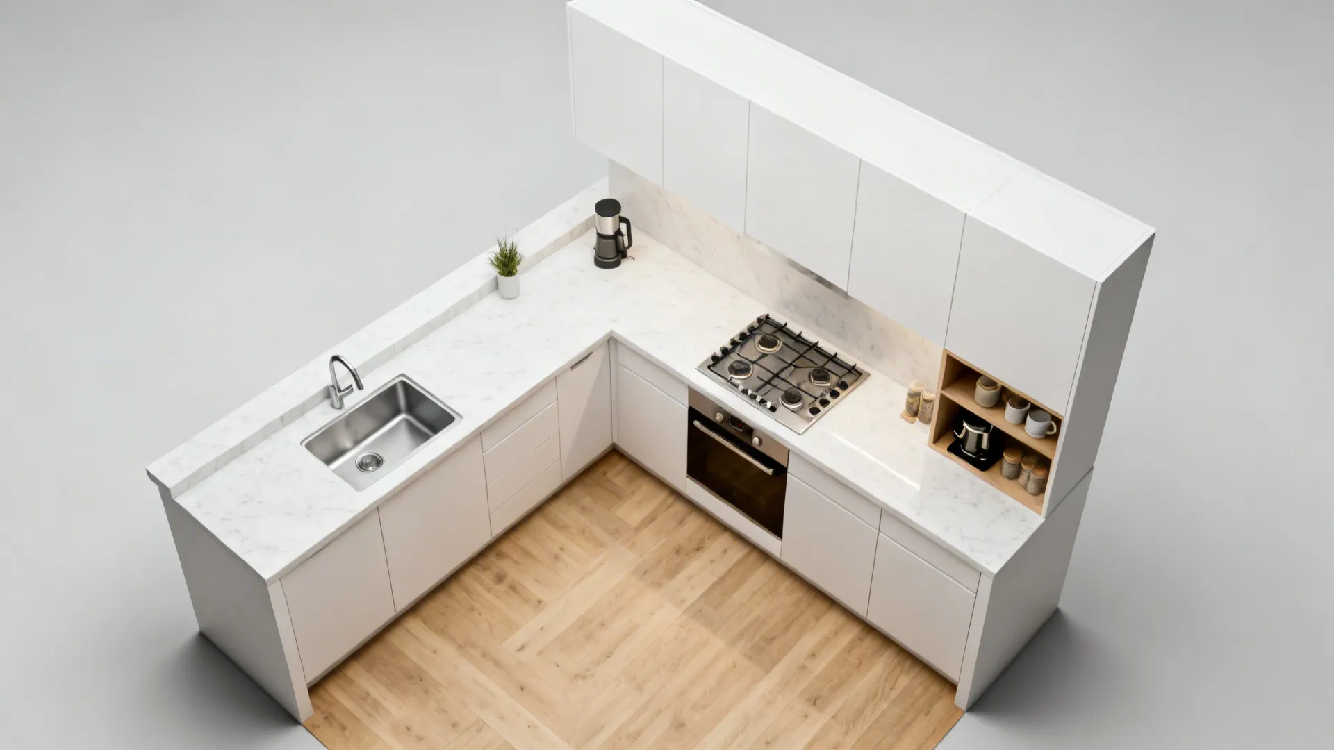 L-shape layouts that unlock counters