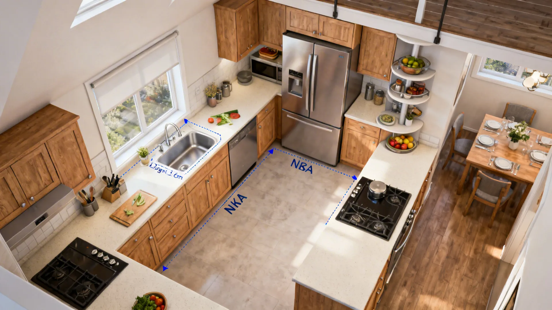 L-Shape That Frees Counter Space