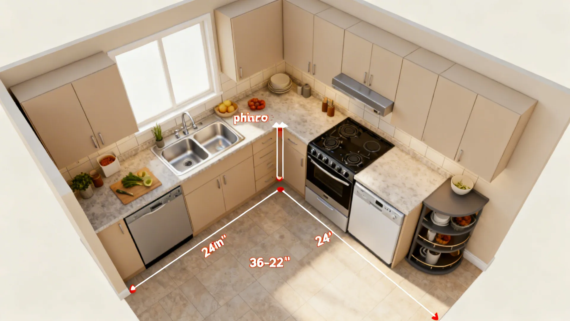 Compact L-Shape with Smart Work Zones