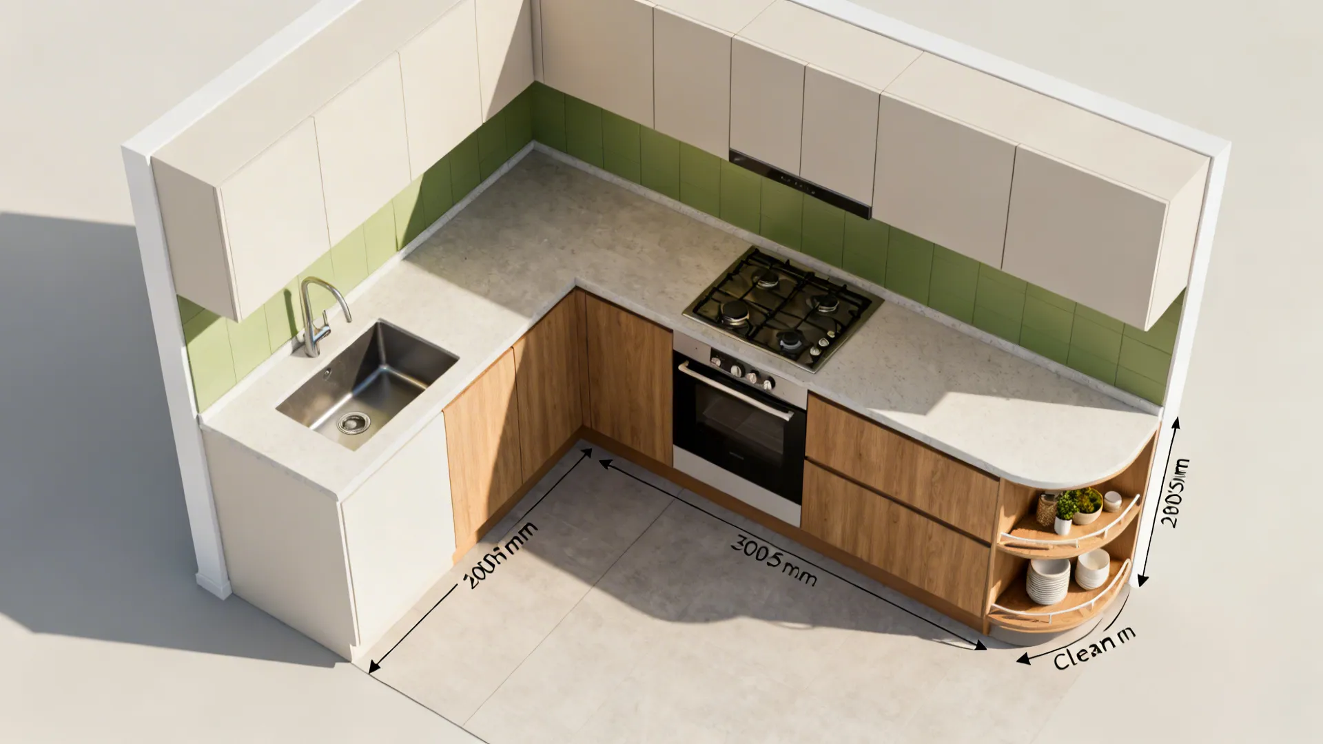 3) The L-Shaped Small Kitchen that Feels Bigger