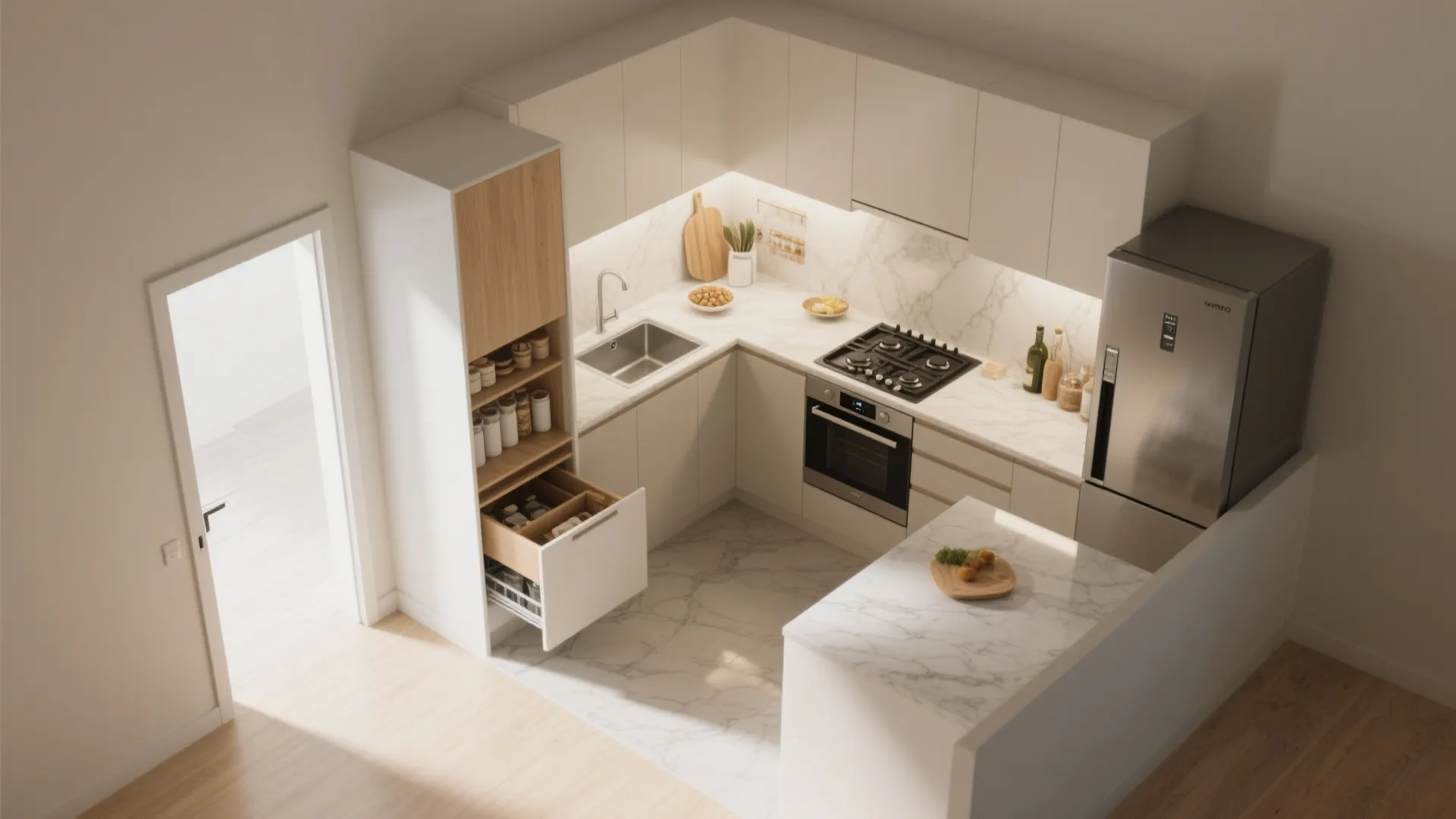 1) A Smarter Open Kitchen for City Living