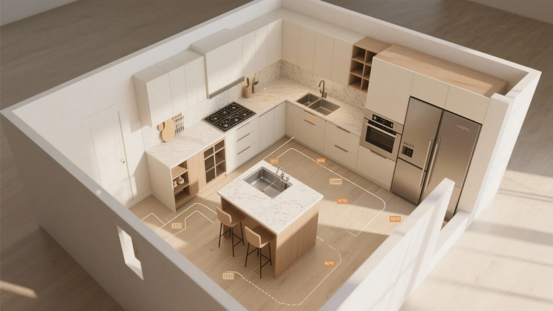 L-Shaped Kitchen to Unlock Counter and Flow