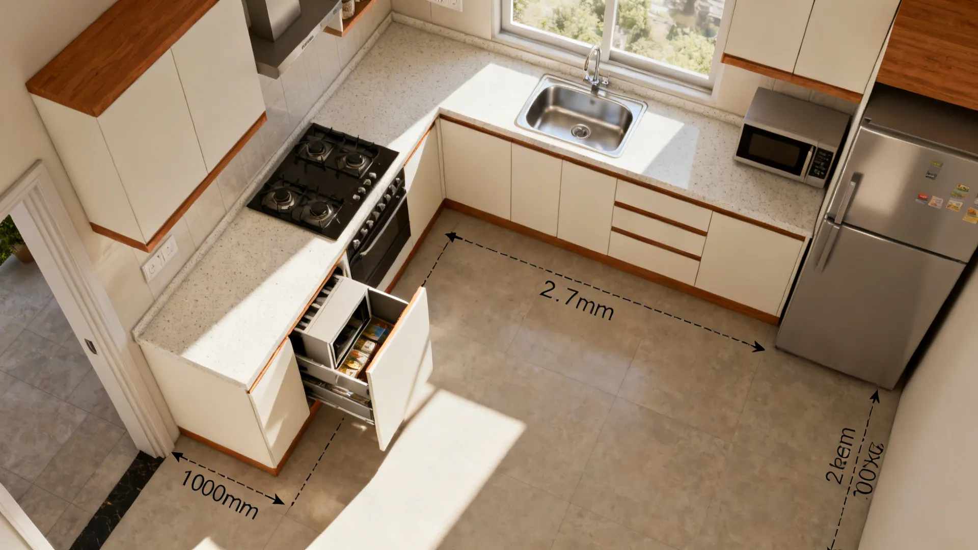 L-shaped layouts that maximize counters