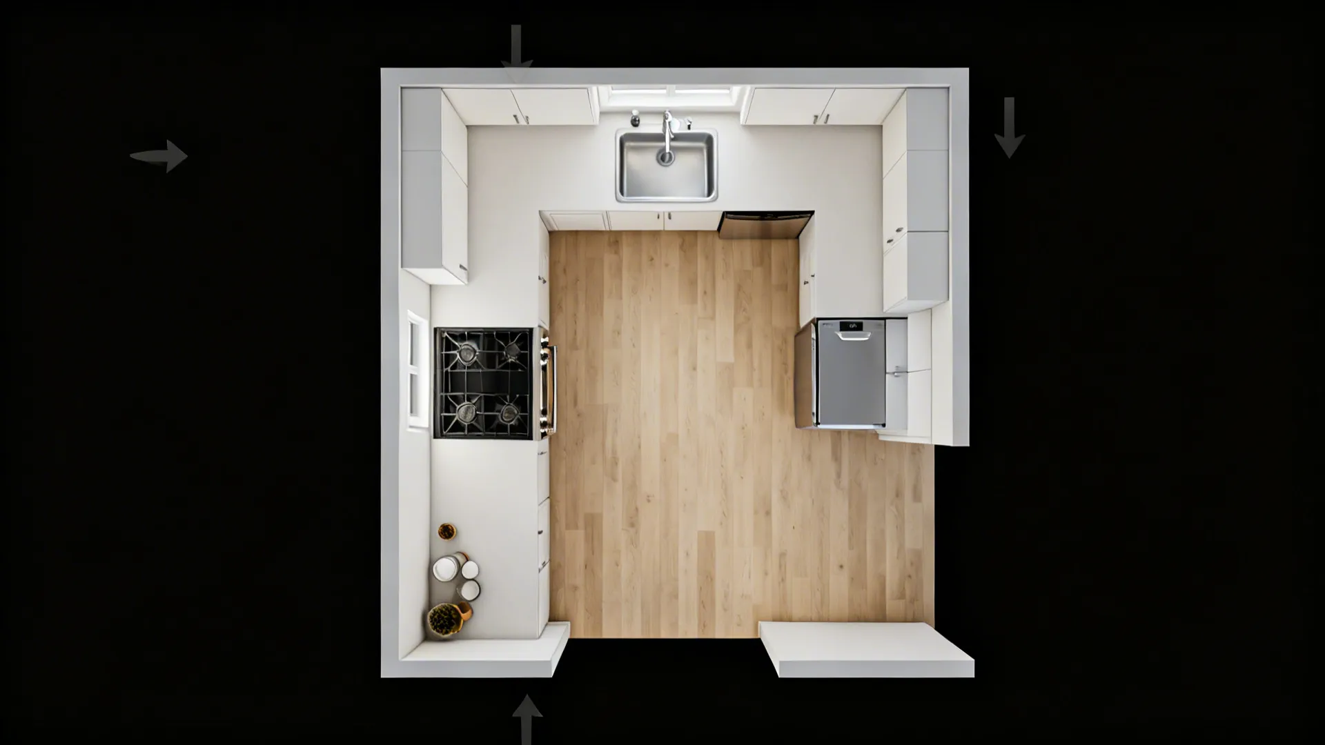 True L-Shape That Protects Prep Space