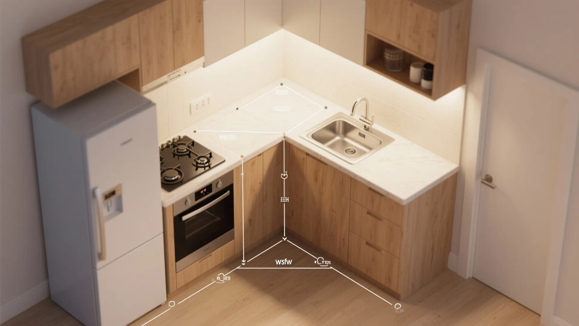 L-shaped layout that unlocks counters