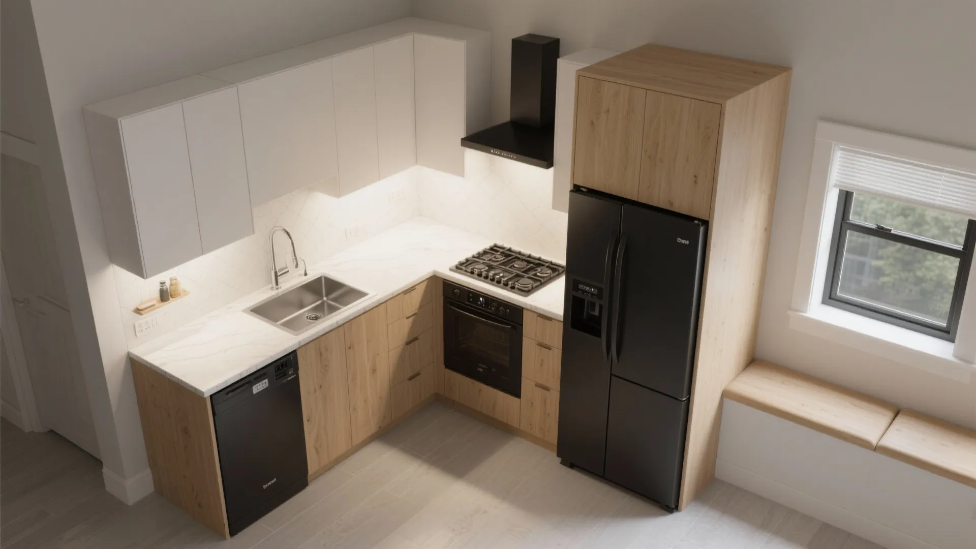 L-Shaped Kitchen Layout That Works Hard