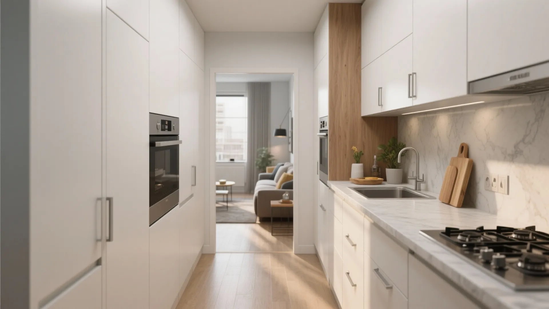 L-Shaped Layout That Frees Counter Space