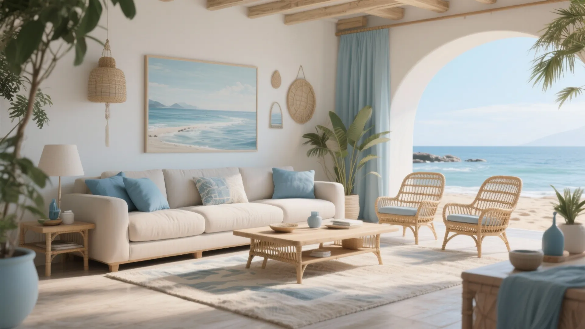 8. L-Shaped Sofa with Accent Chairs