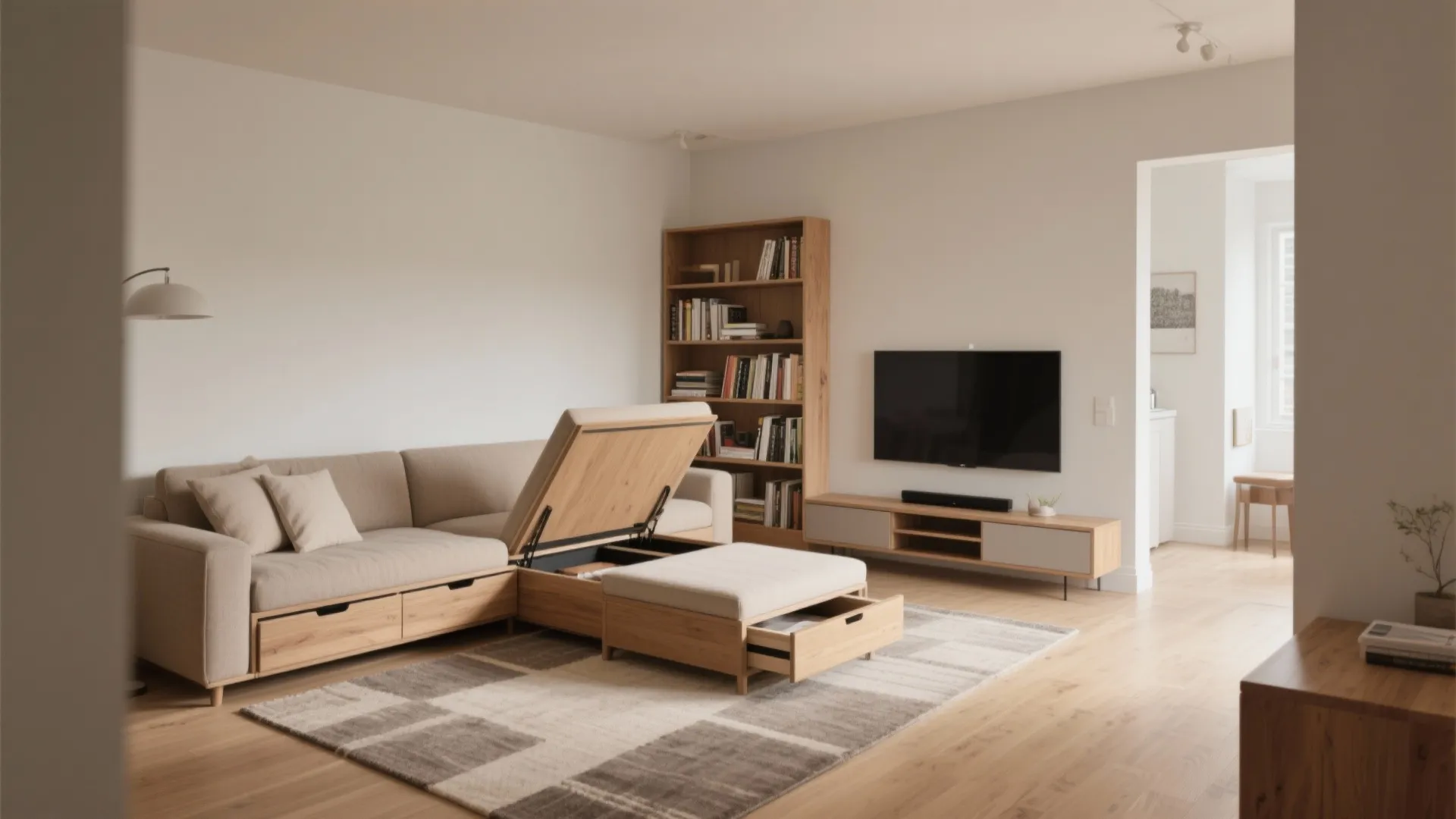 L-shaped and zoned layouts that carve out storage