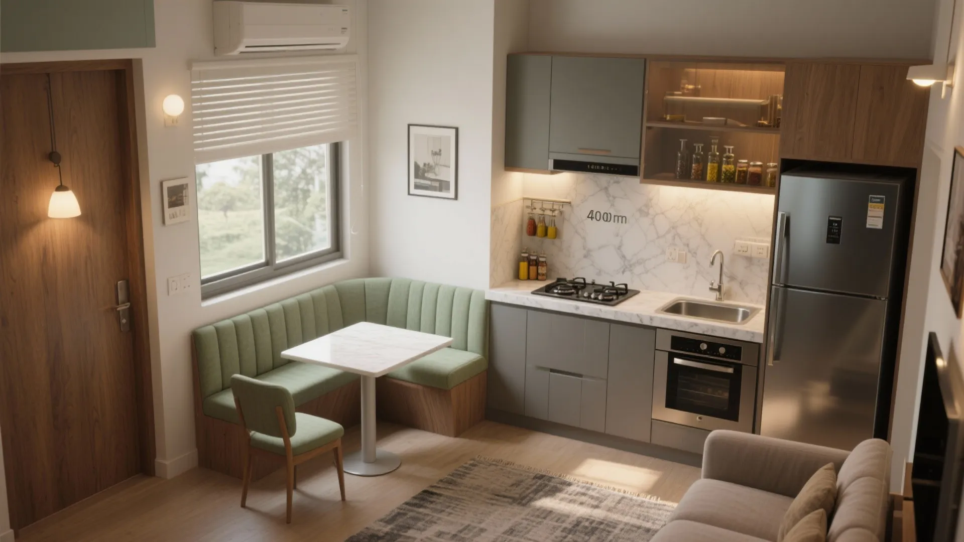 L-shaped kitchen and multi‑zone living