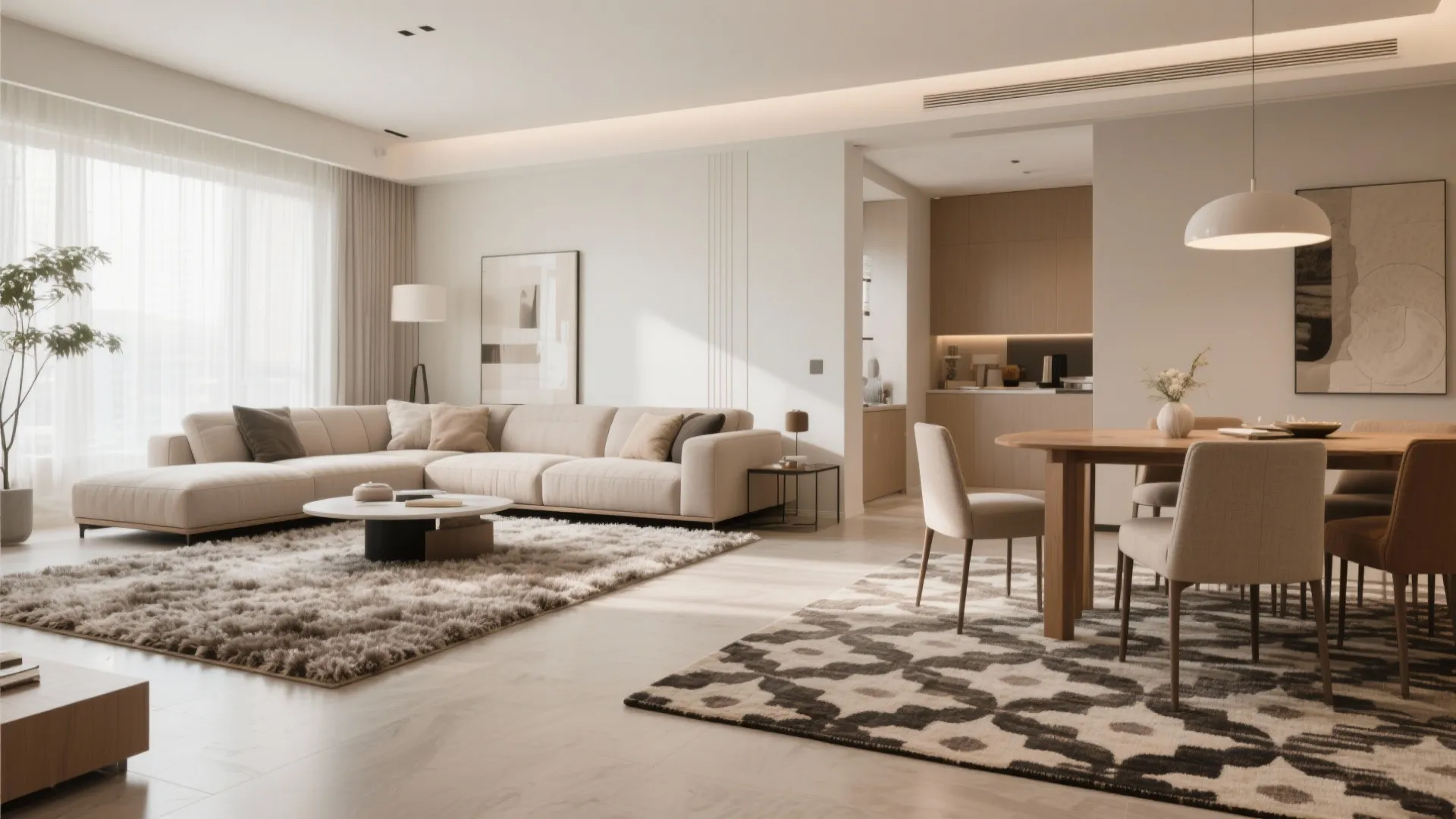 1. Define Separate Zones with Rugs