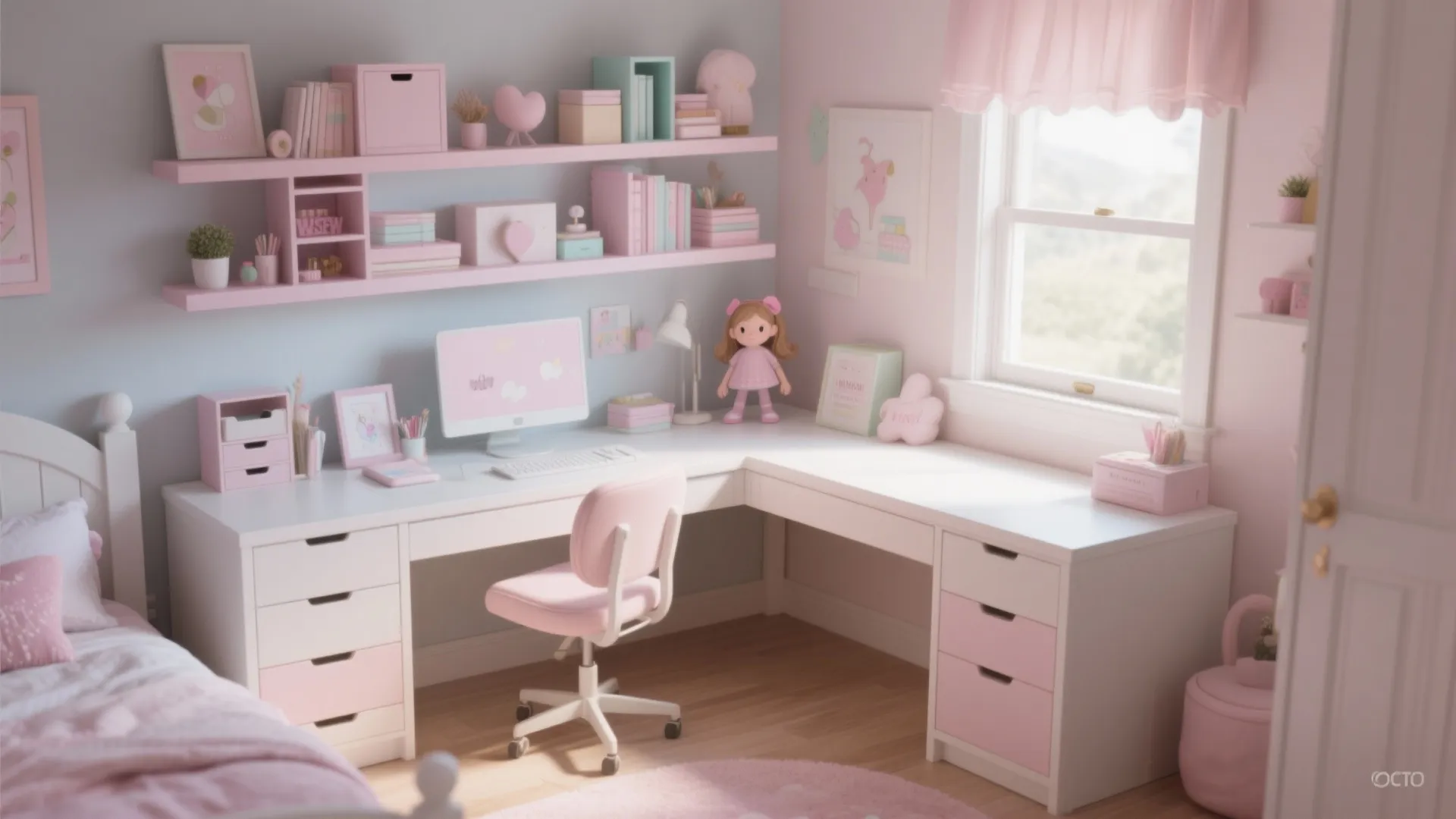 9. L-shaped Desk Arrangement