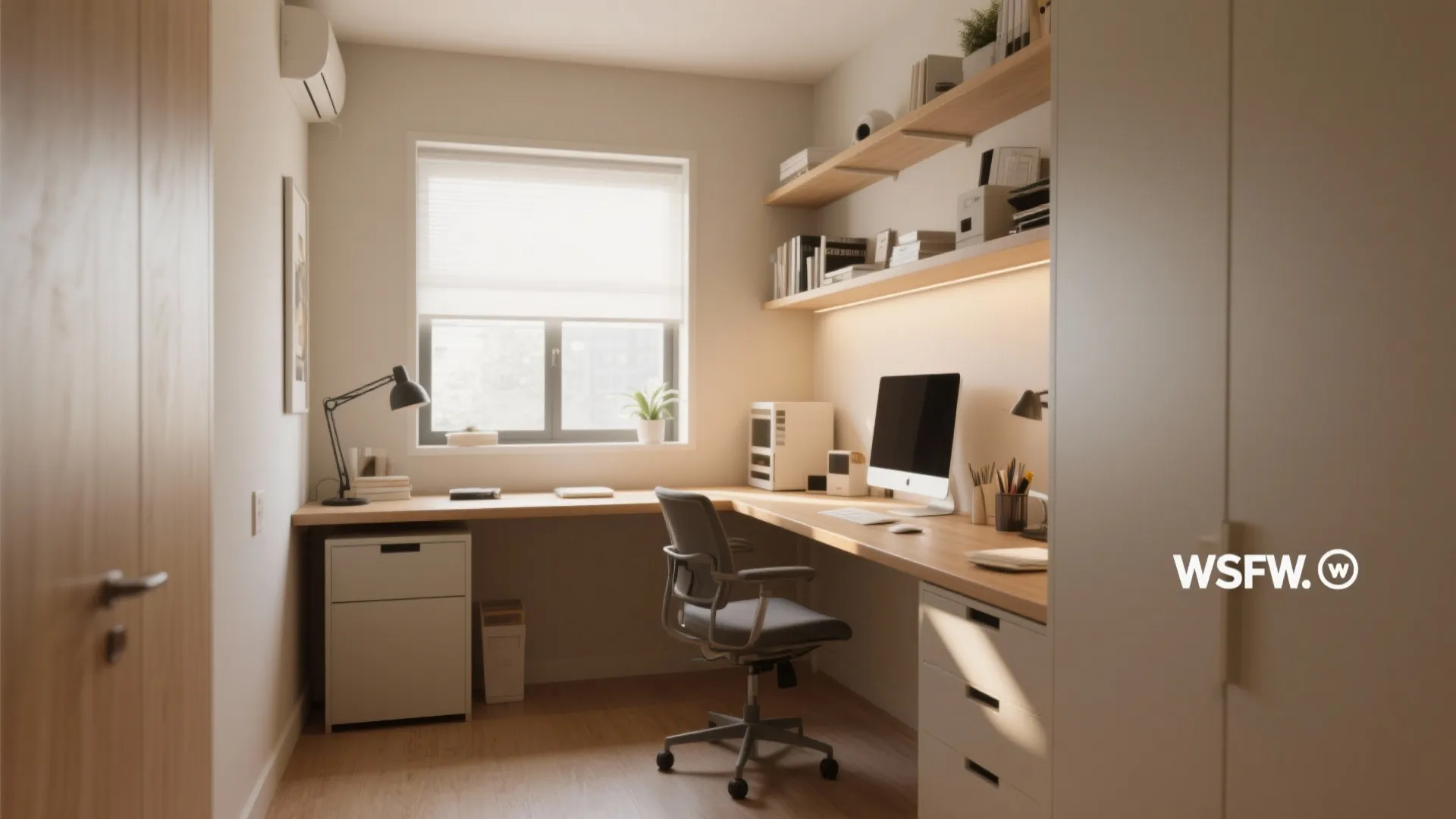 L-shaped desk maximizing corner workspace
