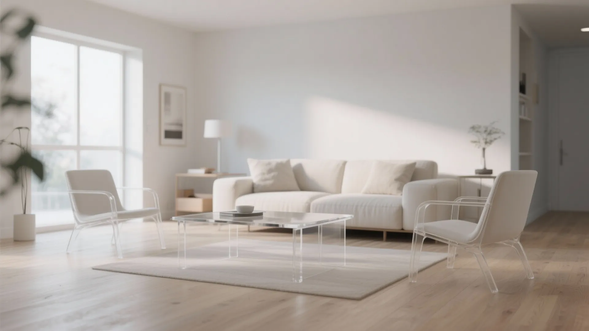 7. Glass or Lucite Furniture