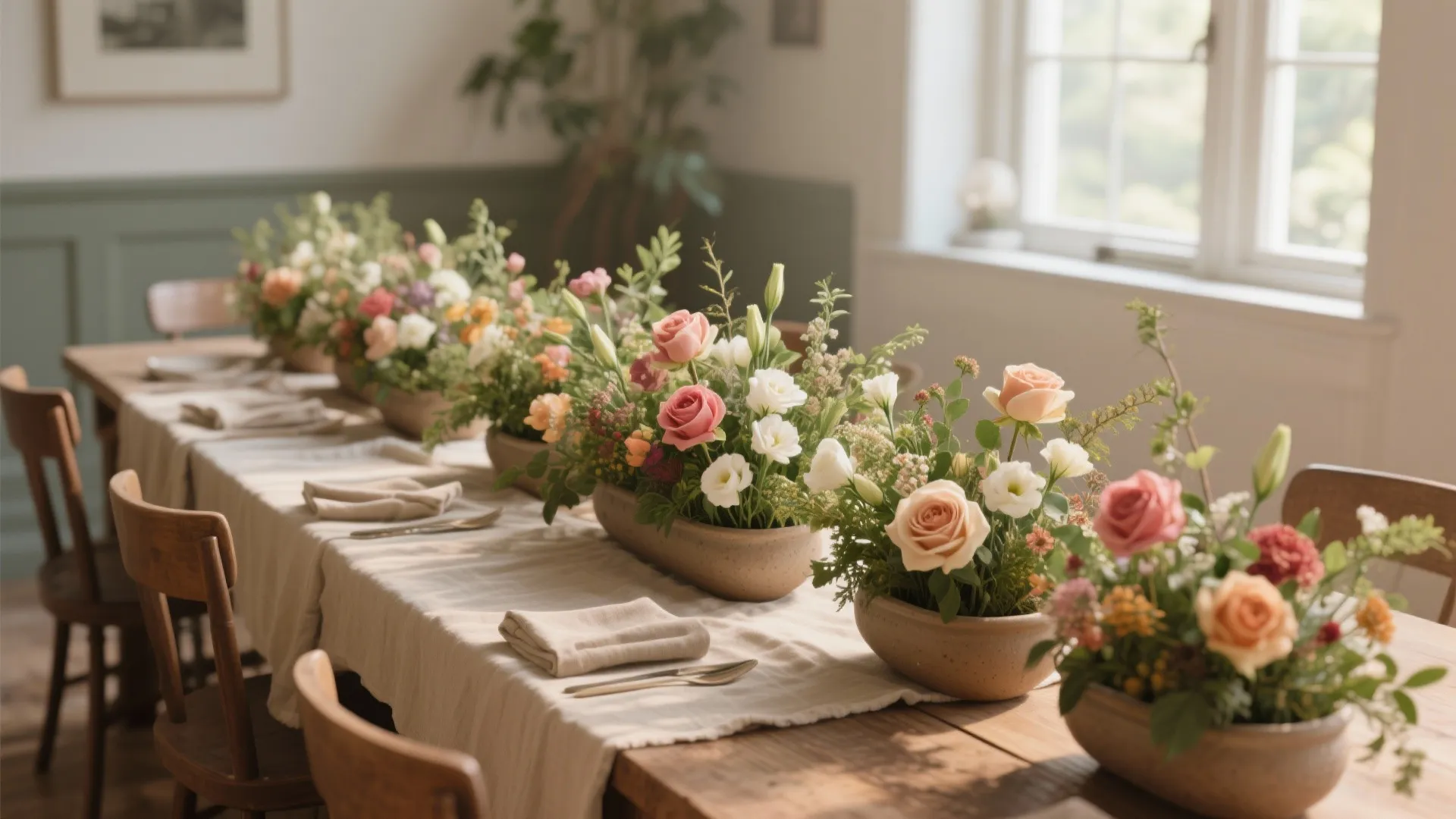 Lush Low Floral Arrangements
