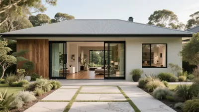 Modern Wood & White Home with Seamless Indoor-Outdoor Flow