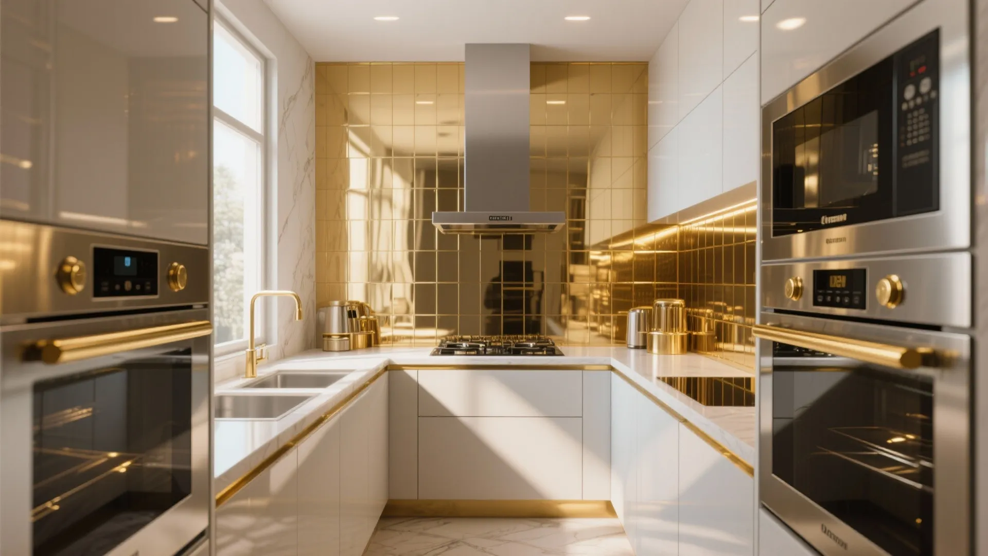 5. Luxe appliances and mirrored backsplashes