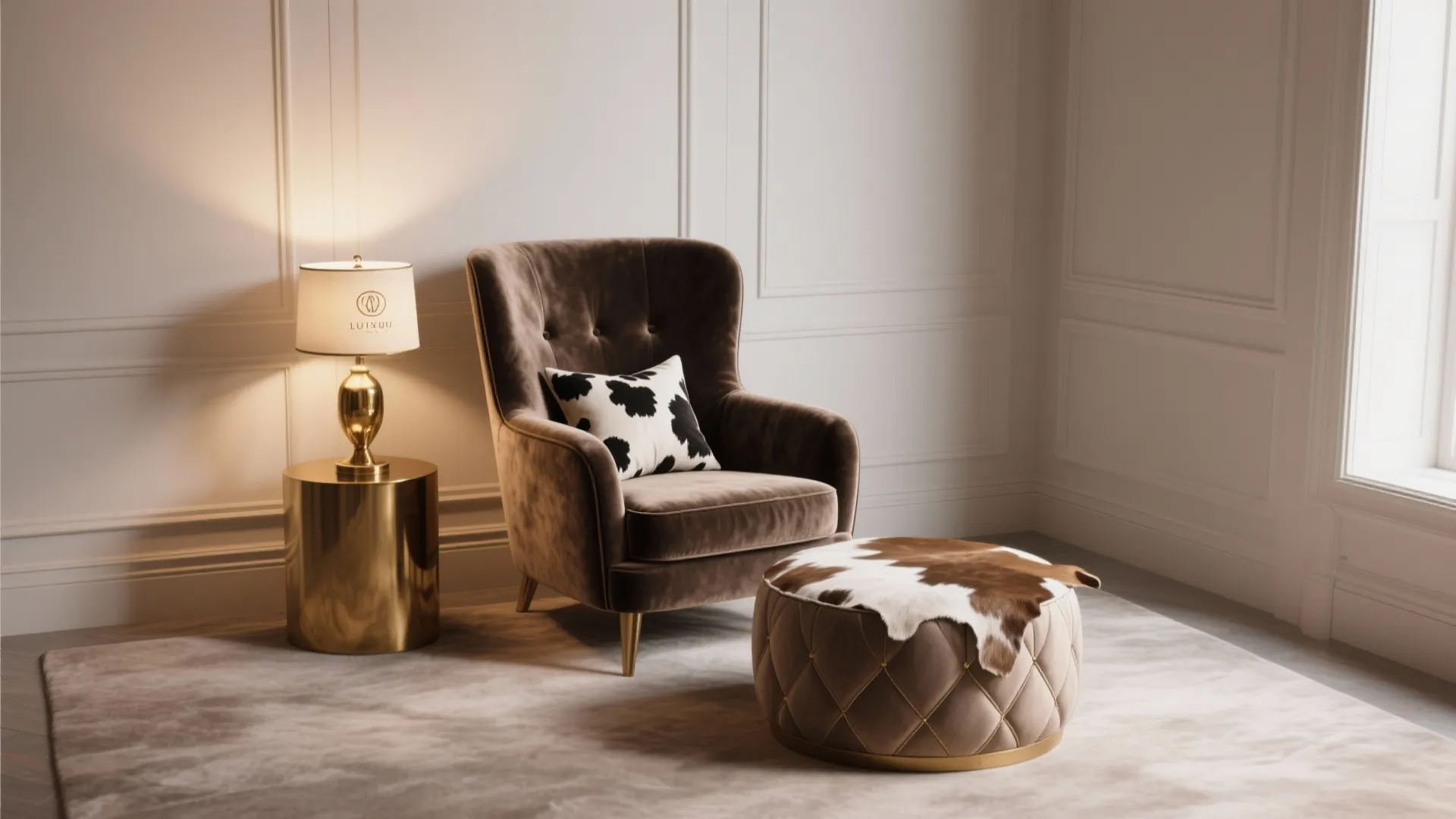 5. Luxe Accent: Gold, Velvet and a Statement Chair