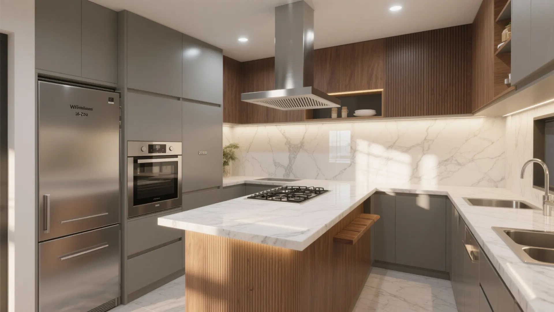 Compact luxe kitchens that entertain