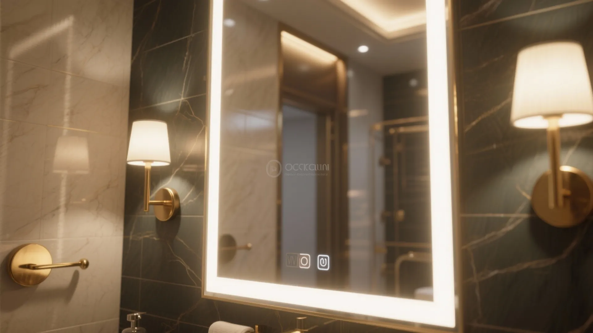 4. Luxe Lighting and Mirror Play