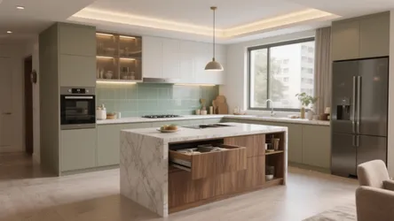 4 BHK Luxurious Flat: 5 Smart Kitchen Design Ideas