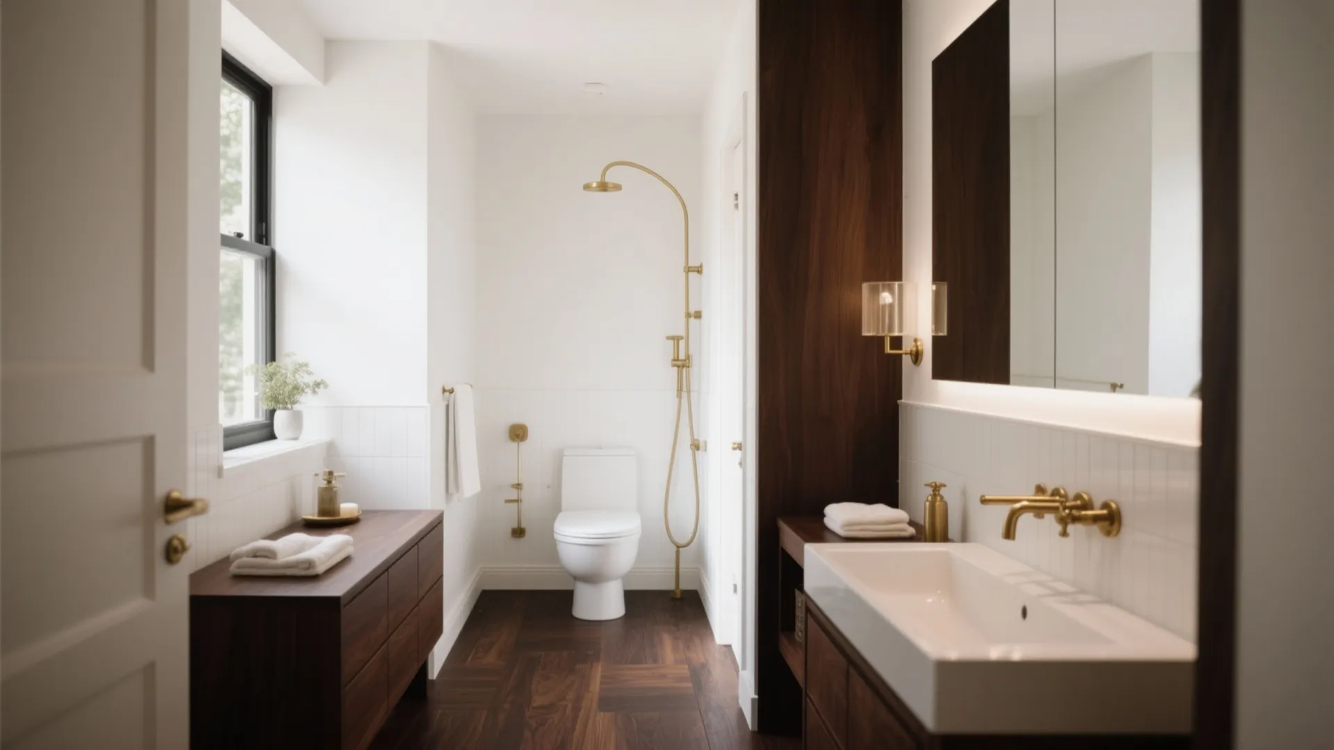 10 Dark Wood Floor Bathroom Ideas: My Favorite Ways to Style a Bathroom with Dark Wood Floors