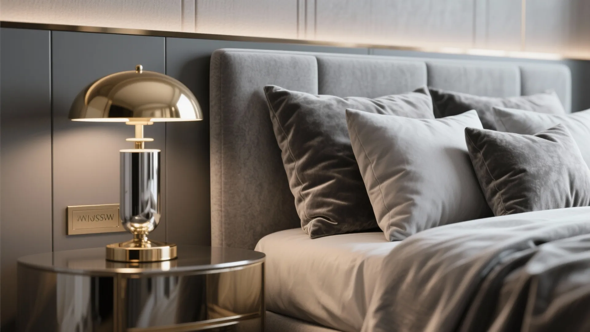 5. Luxurious Greys with Metallic Touches