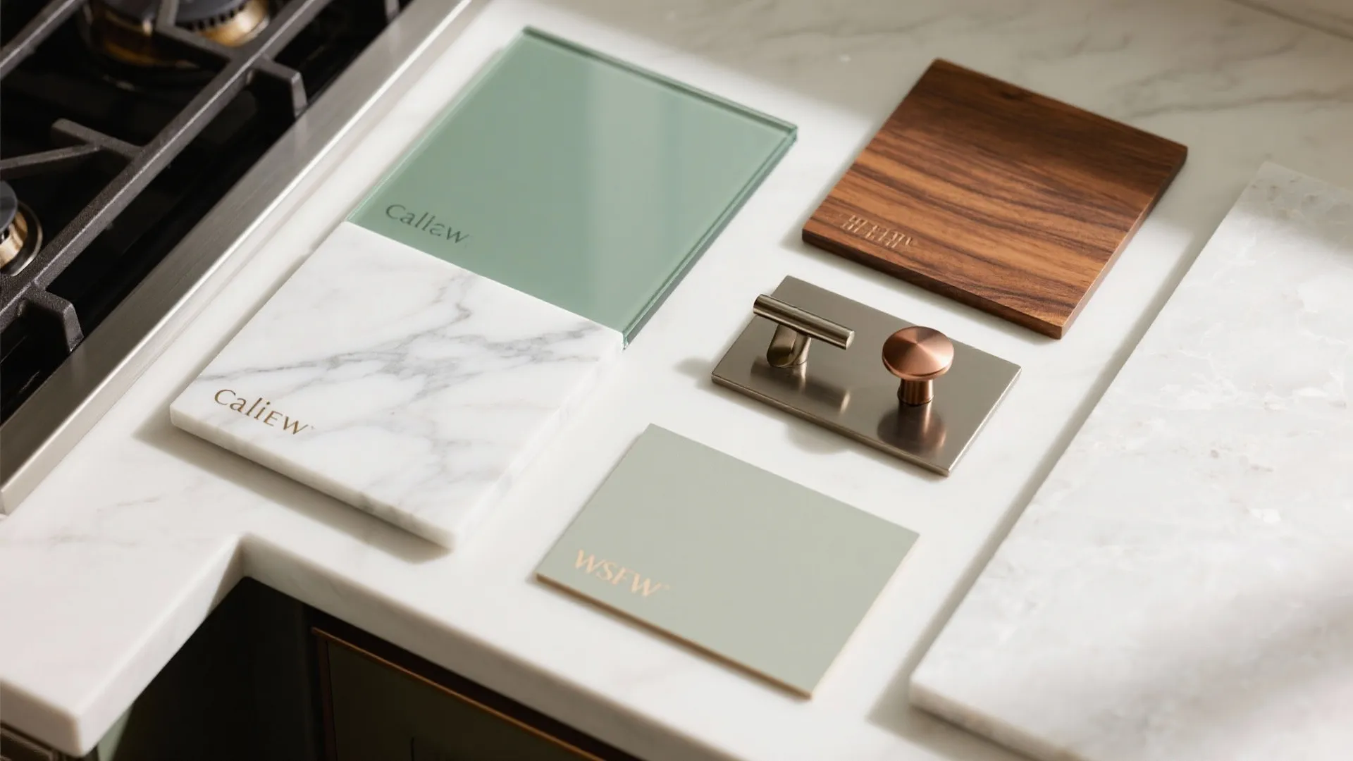 Glass backsplash for light and depth