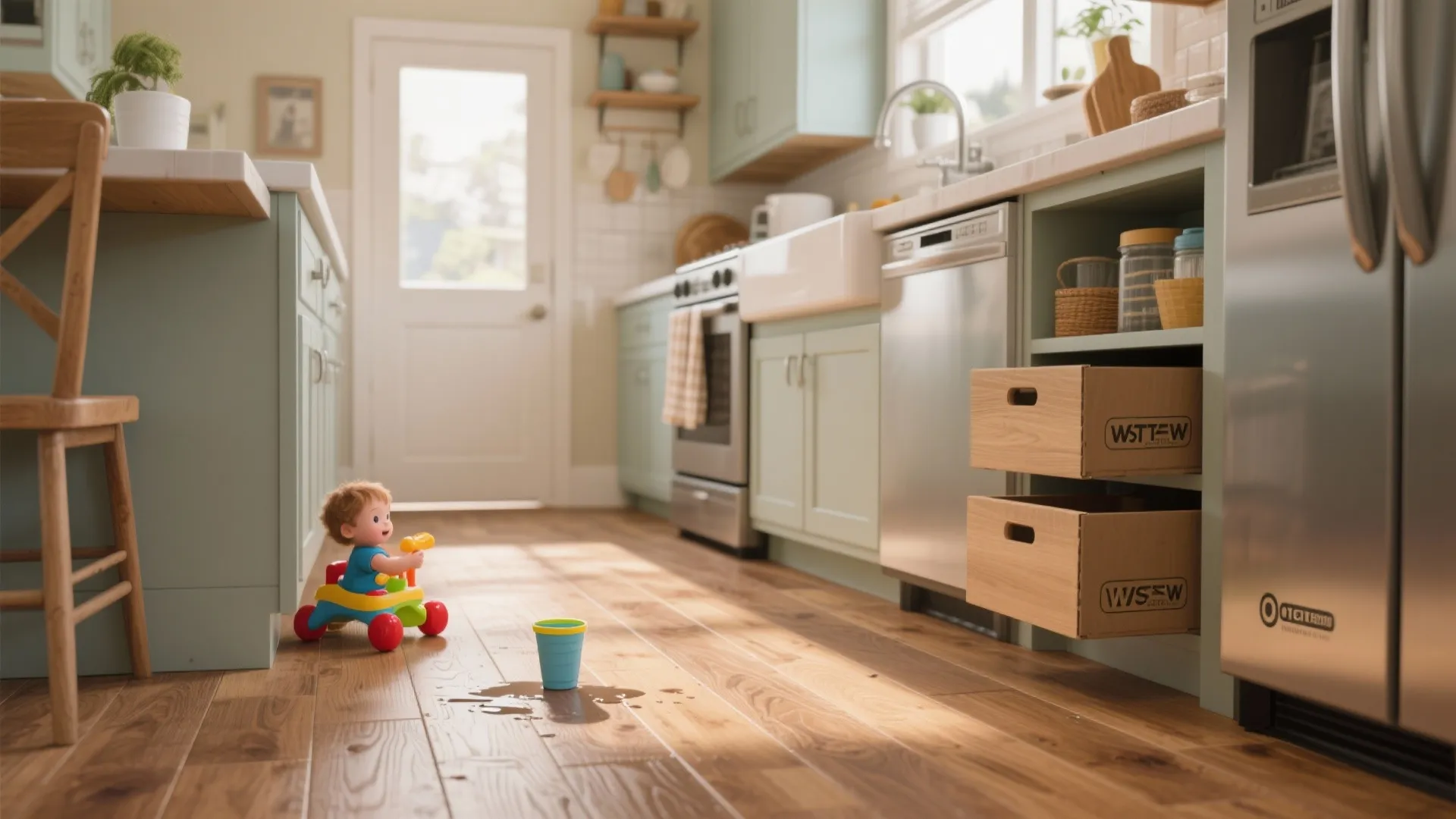 2. Waterproof luxury vinyl plank (LVP) for families