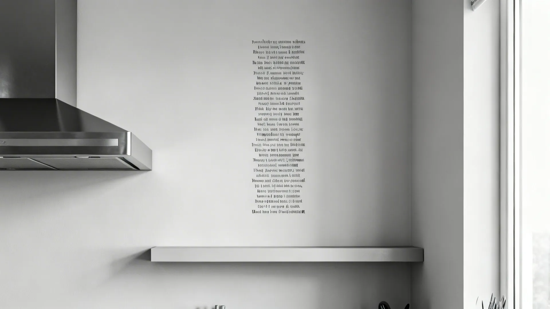 4) Monochrome Lyric Wall Decals on Satin Paint