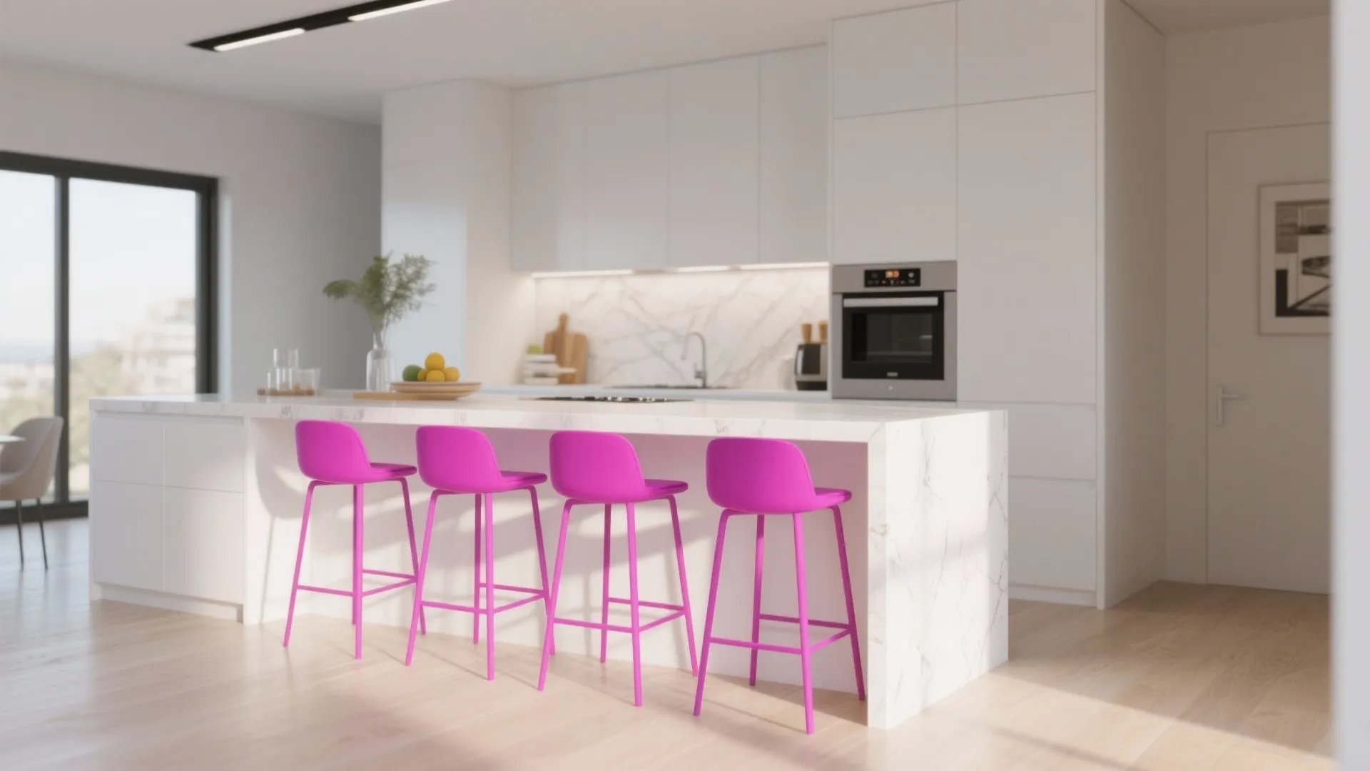 7. Magenta Bar Stools