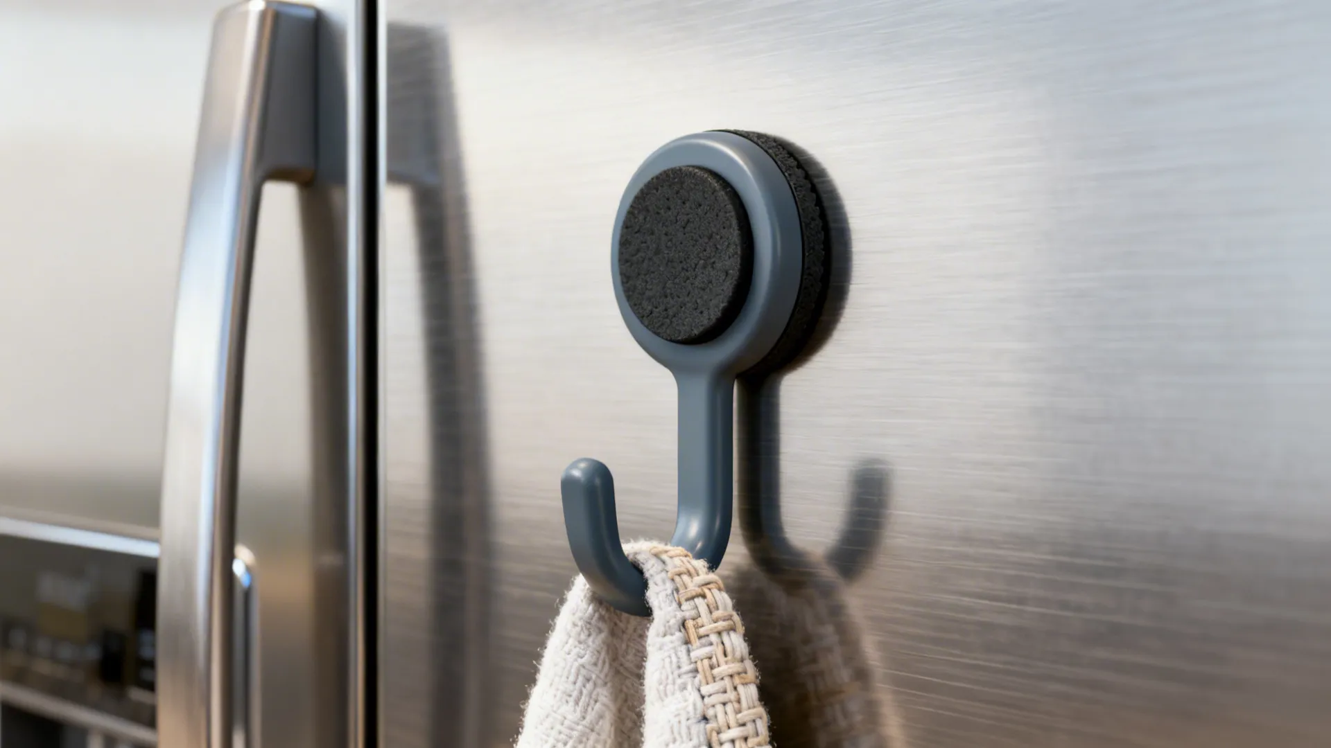3) Magnetic side-of-fridge hook (no-drill hero for renters)
