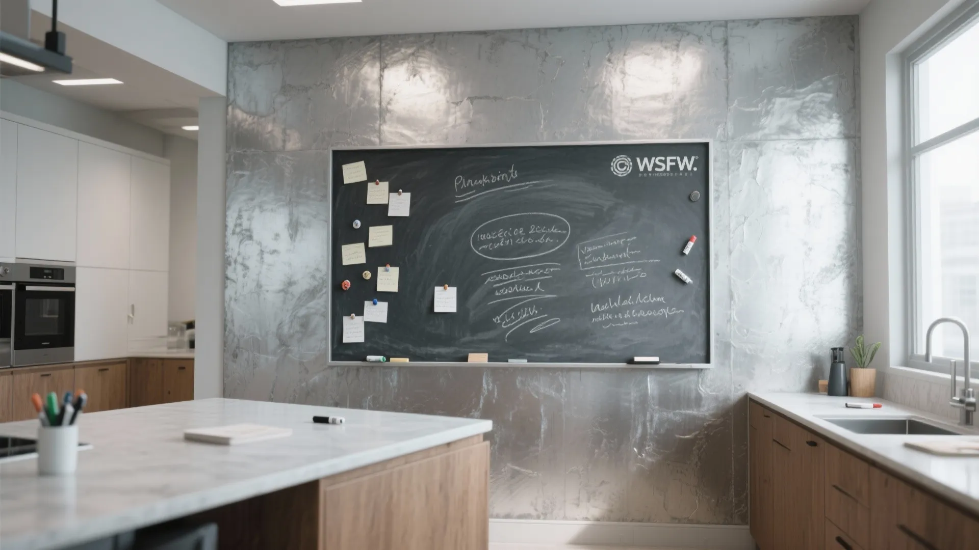 5. Magnetic Metallic Chalkboard