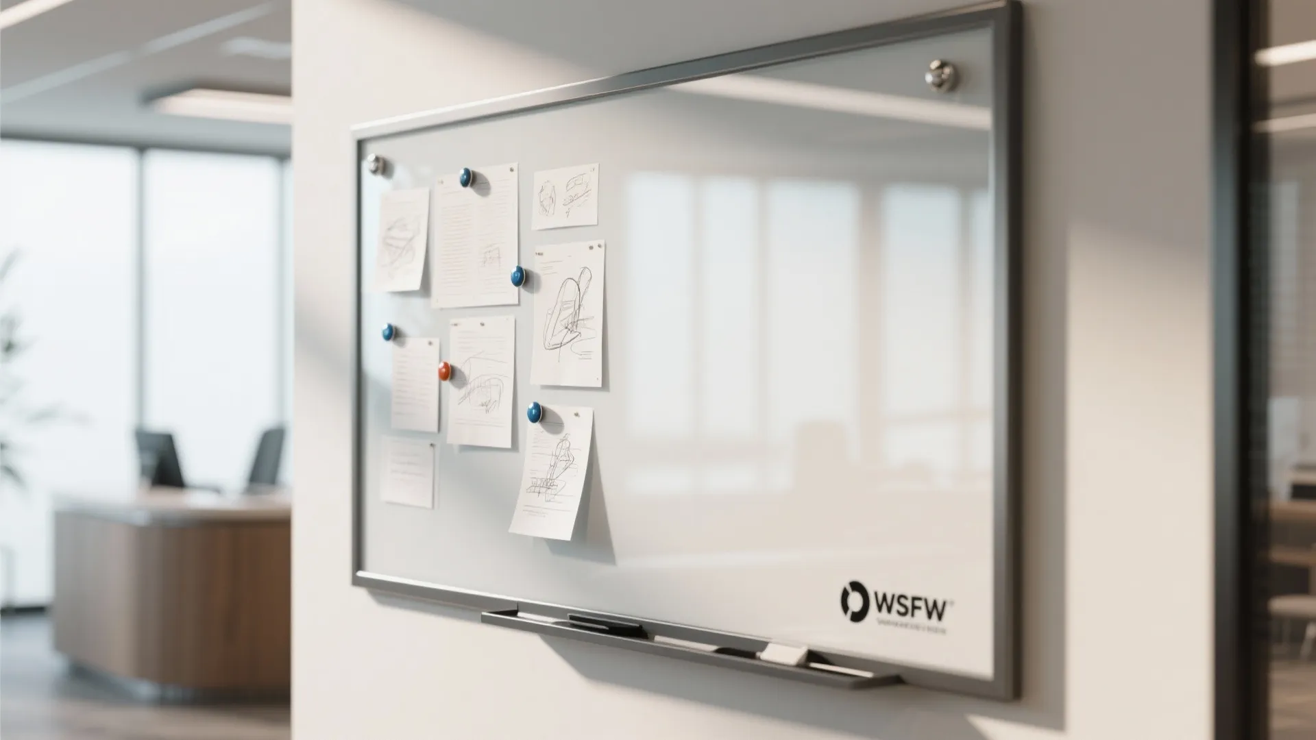 2. Magnetic Glass Whiteboard