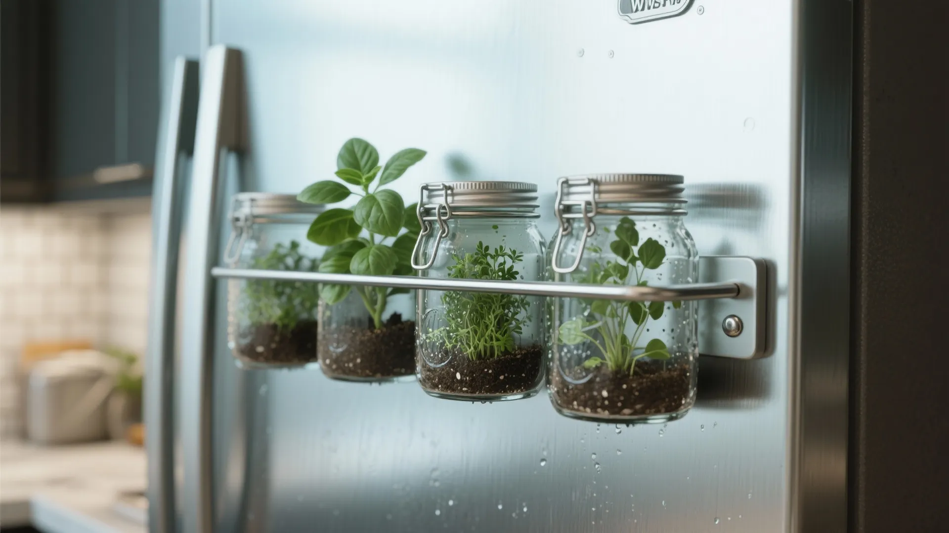 4. Magnetic jars and rail-mounted containers — attach anywhere