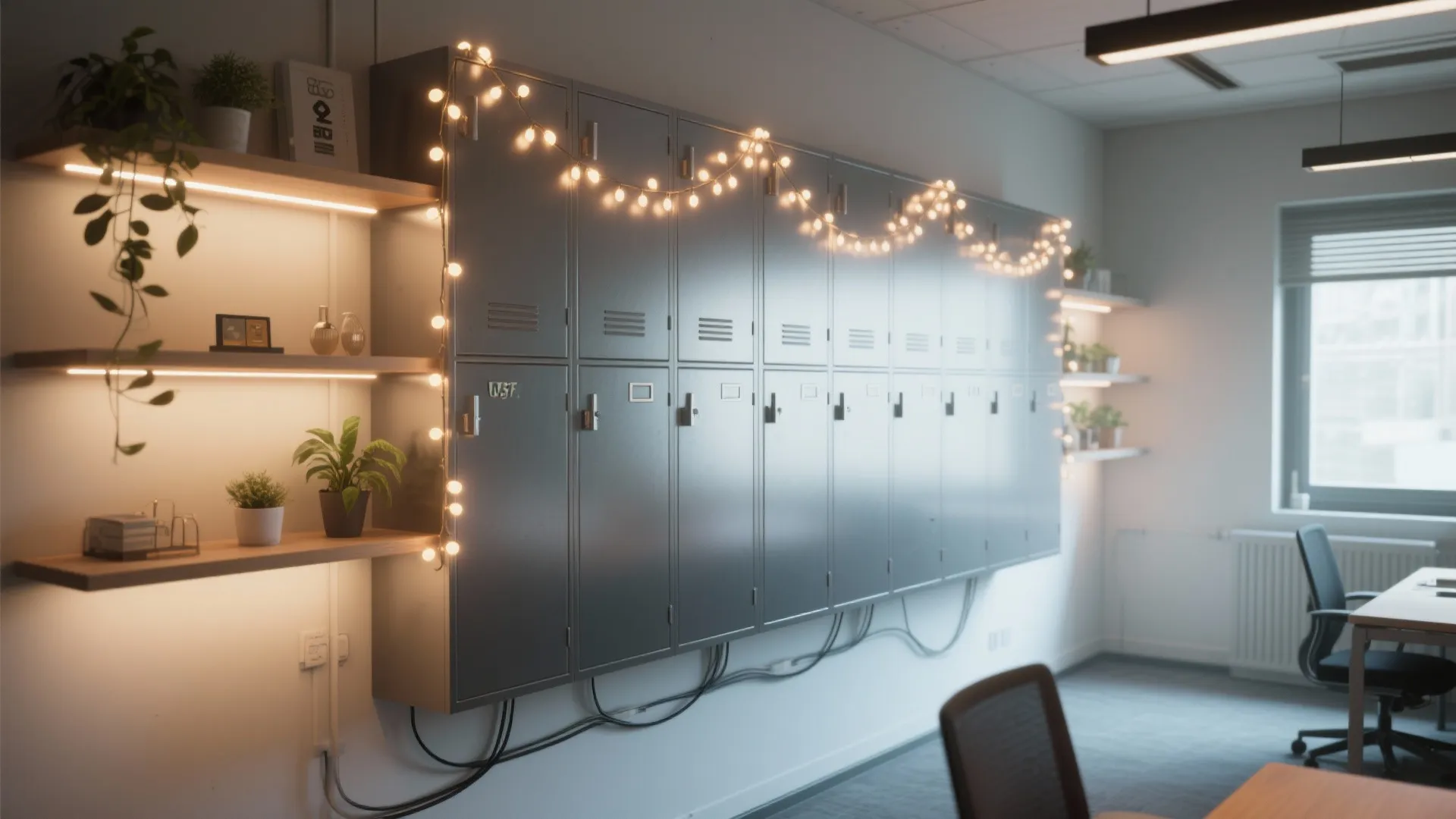 3. Festive lighting strips and magnetic décor