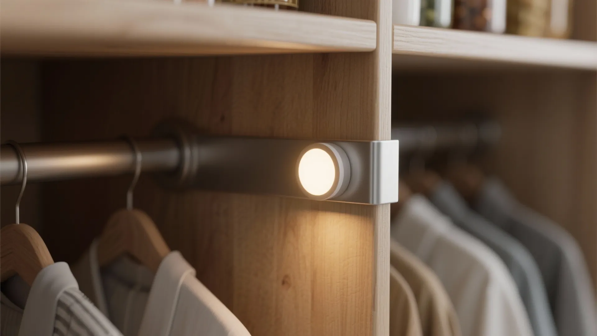 1. Magnetic rechargeable puck lights for closets