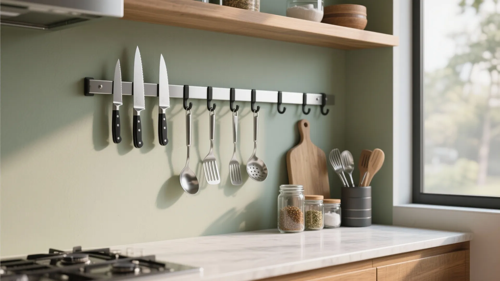 1. Magnetic rails and vertical storage