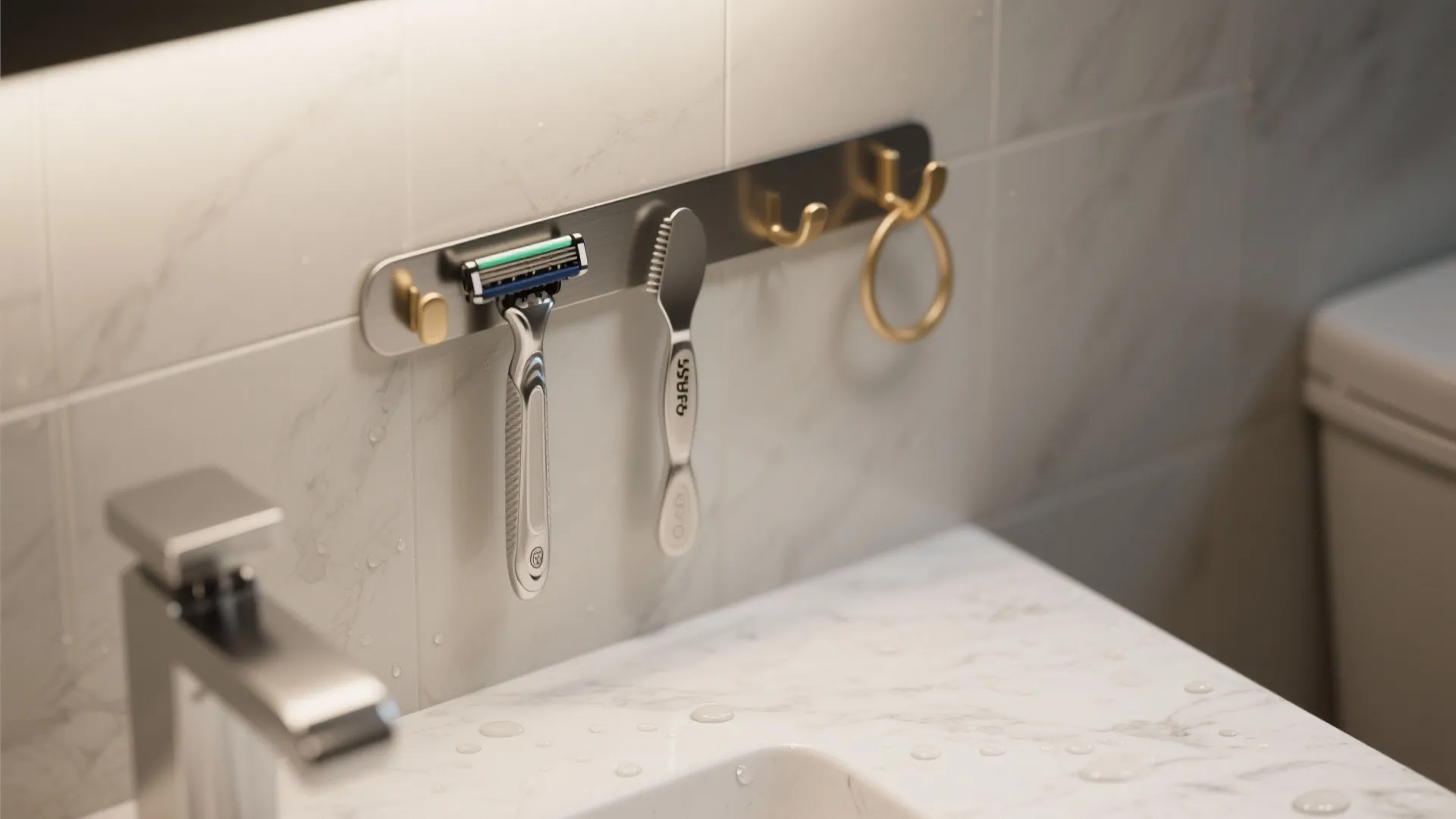 1. Magnetic strip with removable hooks