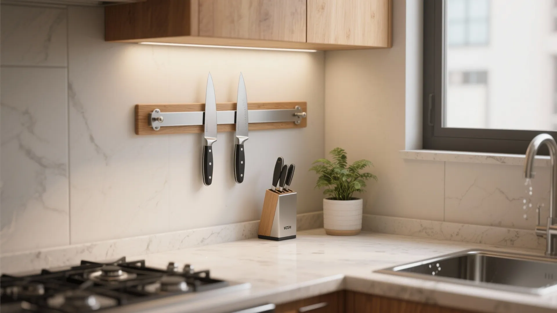 5. Magnetic strip + single-block strategy — smart storage for small blades