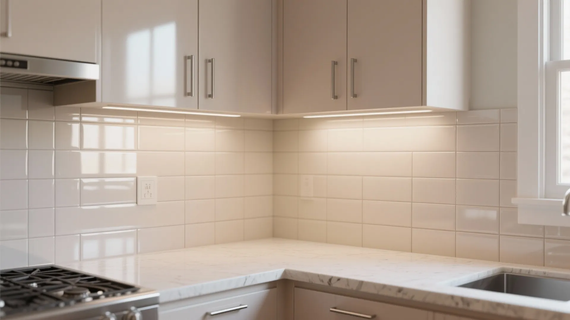 5. Small kitchen hacks: pair magnolia with reflective surfaces