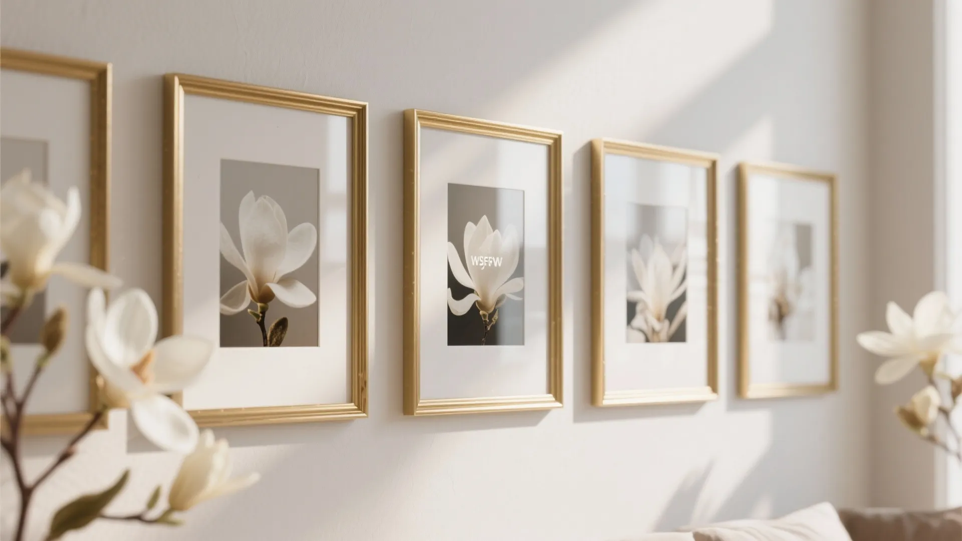 6. Magnolia and Metallic Accents